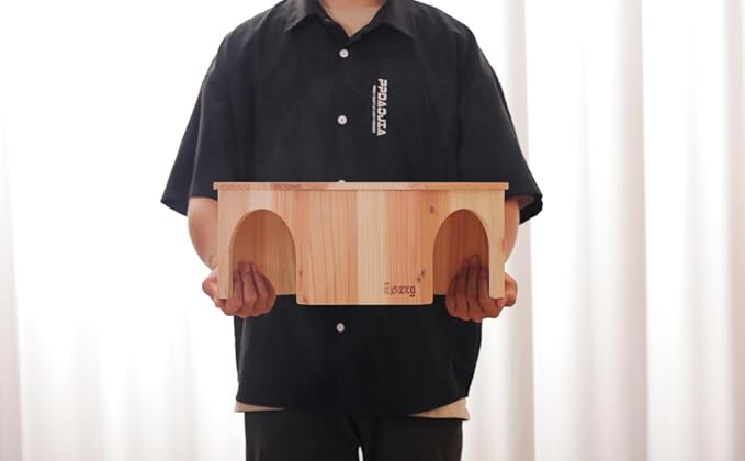 Wooden Guinea Pig Corner Hideout - Hidey for Chinchilla, Rat and Hedgehog with Pee Pad, Fully Assembled & Dual Entrances - Guinea Pig Accessories by The Kozko Hut