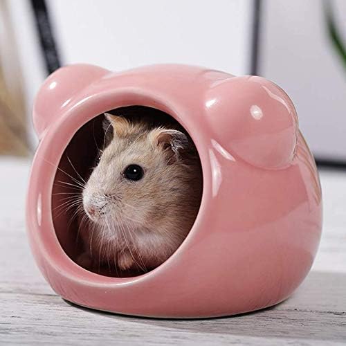 Mini Hamsters House Pet Hideout Hut Cave,Small Animal Ceramic Critter Bath Toy, Ideal for Dwarf Hamsters and Gerbils