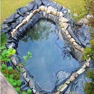 Pond Liner 20ft ×30ft HDPE Black Pond Liner Large Garden Pond Liners Flexible Skins Lining for Koi Ponds Fountains Fish Pool Water Gardens 0.3mm/12mil Thickness