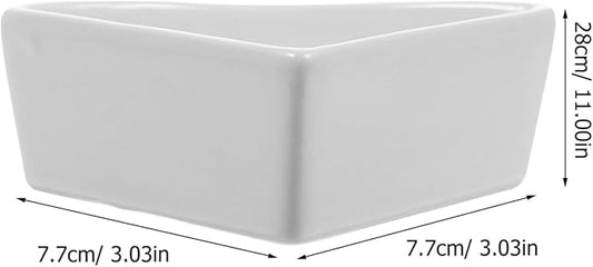 iplusmile Ceramic Hamster Food Bowl, White, 5"