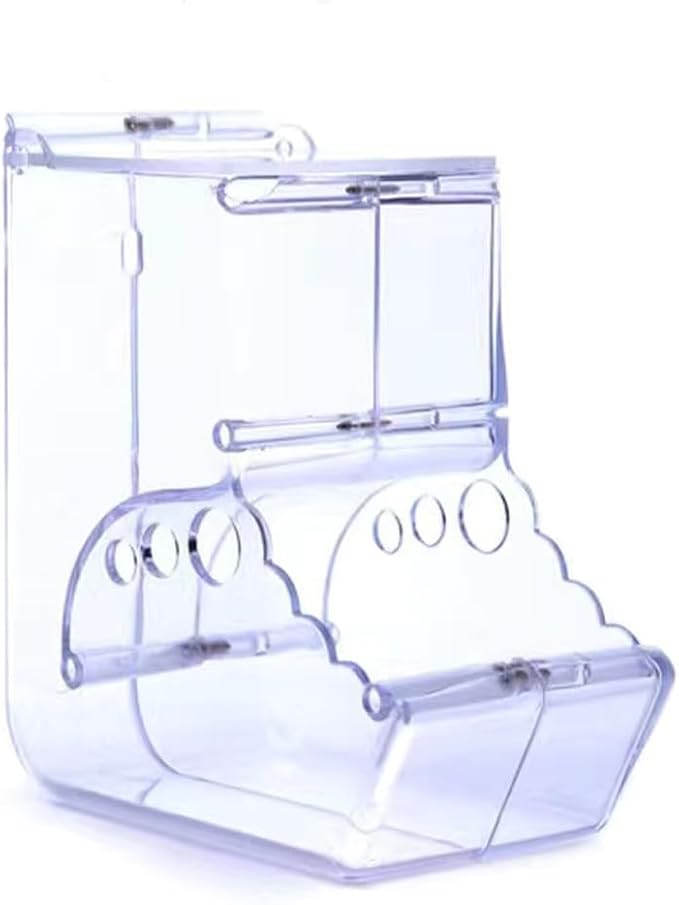 Hamsters Feeder Small Animals Automatic Dispenser Acrylic Clear Pet Food Storage Bowl for Dwarf Hamster Gerbils Mice Hedgehog Guinea Pig Pigeon Parrots (400ML)