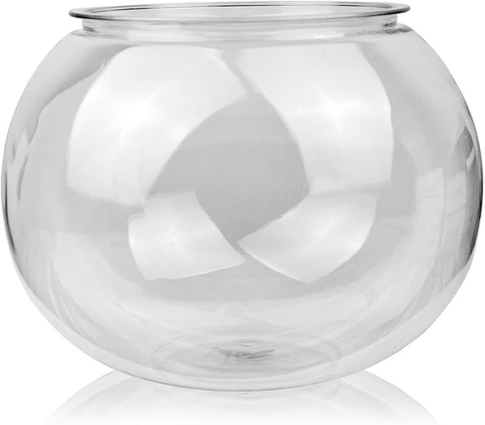 Newpol (Large Size) 3 Gallon Plastic Fish Bowl, Aquarium Fish Tank 11.5 Liters