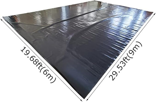 Pond Liner 20ft ×30ft HDPE Black Pond Liner Large Garden Pond Liners Flexible Skins Lining for Koi Ponds Fountains Fish Pool Water Gardens 0.3mm/12mil Thickness