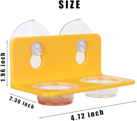 Crested Gecko Feeding Ledge with 10PCS Gecko Food Water Dish - Yellow