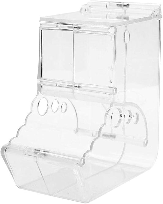 Hamsters Feeder Small Animals Automatic Dispenser Acrylic Clear Pet Food Storage Bowl for Dwarf Hamster Gerbils Mice Hedgehog Guinea Pig Pigeon Parrots (400ML)
