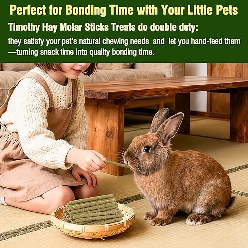 Rabbits Timothy Hay Chew Sticks Treats Toy 200g for Golden Hamsters-Guinea-Pigs-Small Animal Natural Healthy