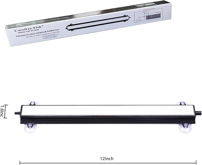 Carefree Fish Aquarium 6/12Inch Nano Materials Air Stone Strip Fish Tank Bubble Stone for Saltwater and Fresh Water (Not Harm The Health of The Fish)(No Include Air Pump)