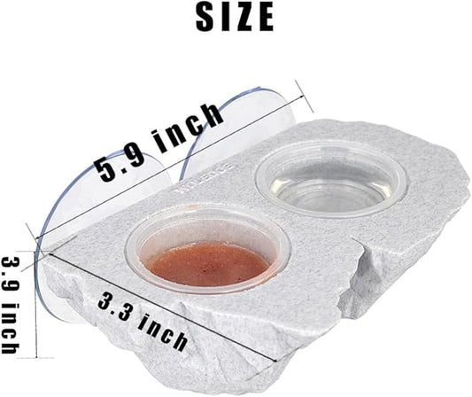 Crested Gecko Feeding Ledge with 10Pcs 0.5oz Food Dish Feeder Bowls