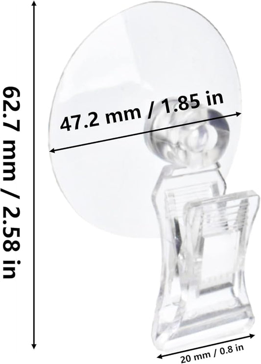 AccEncyc 12Pcs Veggie Clips Aquarium Seaweed Clips Fish Food Holder Wide Mouth Clips Plants Suction Cups Algae Clips for Freshwater and Marine Fish Tank (Plastic)