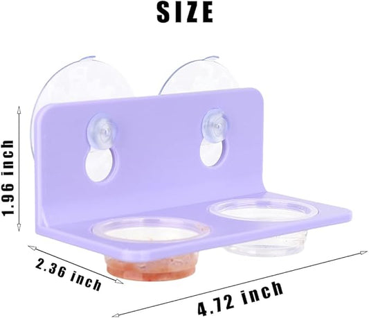Crested Gecko Feeding Ledge with 10PCS Gecko Food Water Dish - Purple