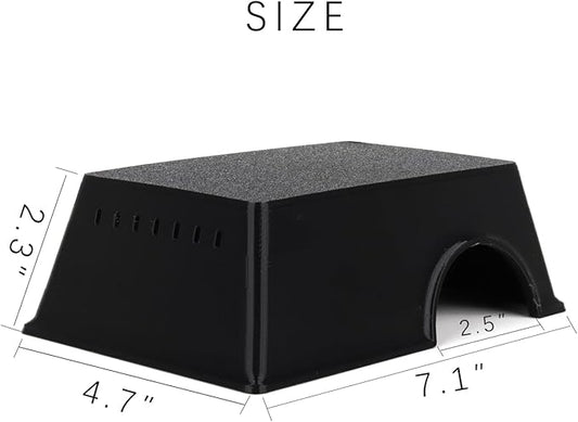 Snake Hide, Leopard Gecko Tank Accessories for Reptile Ball Python Crested Gecko Lizard Bearded Dragon - BlackHideL