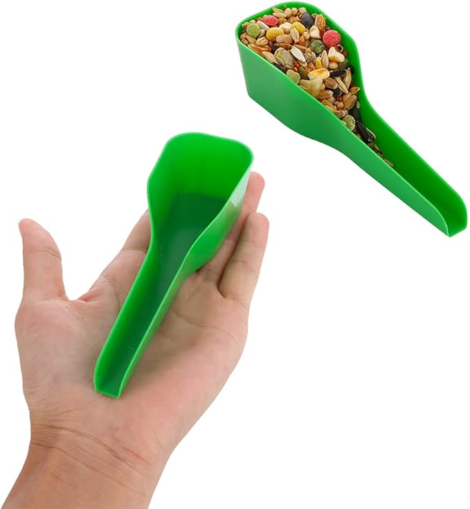 2 Pcs Bird Plastic Double Slot Feeder, Pigeon Food and Water Feeder Cup, Cage Standing Frame Feeder with 2 Plastic Food Spoon