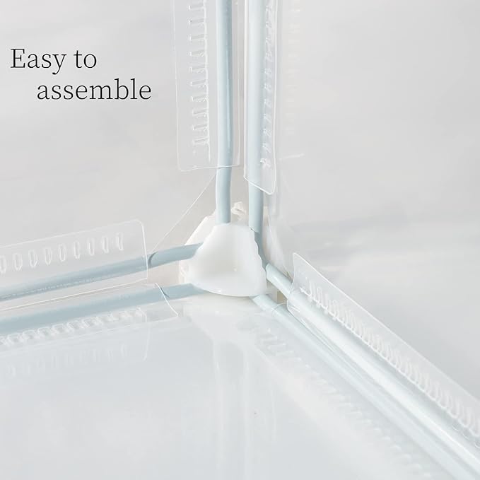 Transparent Clear Small Animal Playpen, Guinea Pig Cages, Puppy Dog Playpen, Pet Playpen, Rabbit Bunny Indoor Outdoor Fence Pen Enclosure, White Clear Plastic Playpen,12 X 12 Inch, 24 Panels