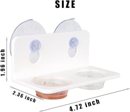 Crested Gecko Feeding Ledge with 10PCS Gecko Food Water Dish - White