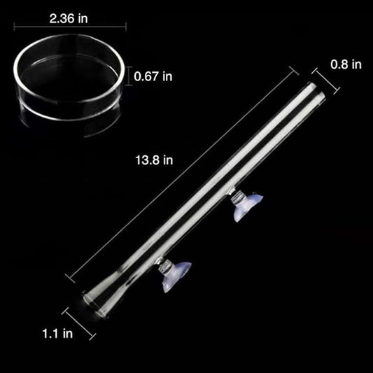 Shrimp Feeding Tube and Dish,Clear Crystal Glass Shrimp Feeder Tube Tray for Fish Tank Aquarium Shrimp