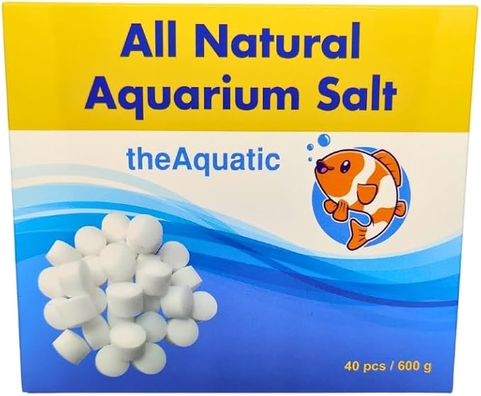 Premium Aquarium Salt, Aquarium Salt Freshwater Tablets for Aquarium Water Treatments Essential Supplies (40 Tablets)
