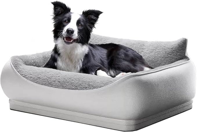 Orthopedic Dog Bed, Removable and Washable, Suitable for Large, Medium and Small Dogs/Puppy Non-Slip, Waterproof, Soft, Warm, Pet Sleeping Sofa Bed (Gray, 22.0''L x 17.0''W x 6.0''Th)