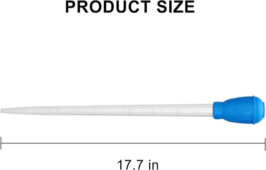 50 ML Coral Feeder Long Syringe, Aquarium Long Syringe Dropper Pipette Turkey Baster for Marine Fish Feeding (Blue/Long Syringe