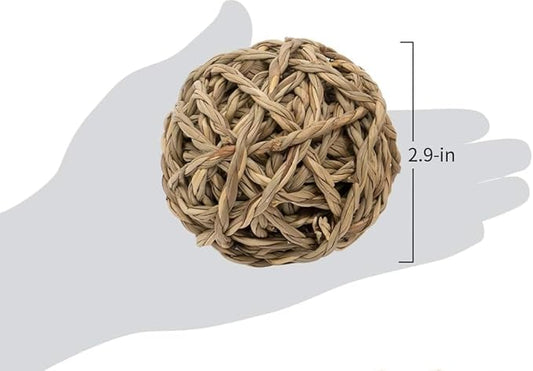 William Craft Bunny Chew Grass Balls, 6 Pcs Rolling Chew Toys for Small Animals, Natural Chew Grass Toys and Bunny Treats for Rabbits, Guinea Pigs, Chinchillas, Hamsters, Mice Teeth Grinding