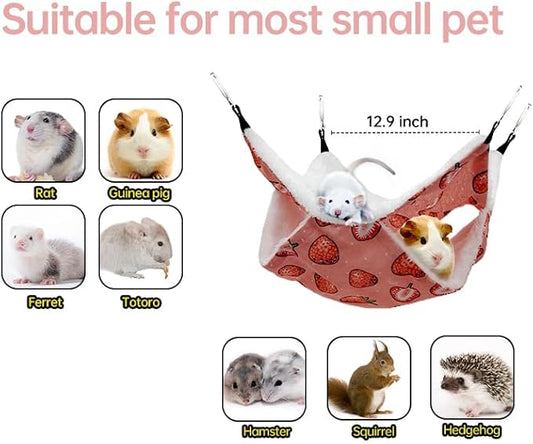 Rat Ferret Hammock Toys Cage Accessories, Guinea Pig Hideout Tunnel, Warm Bed for Rat Ferret Guinea Pig Sleep Hide and Play (4.Hammock)