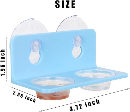 Crested Gecko Feeding Ledge with 10PCS Gecko Food Water Dish - Blue