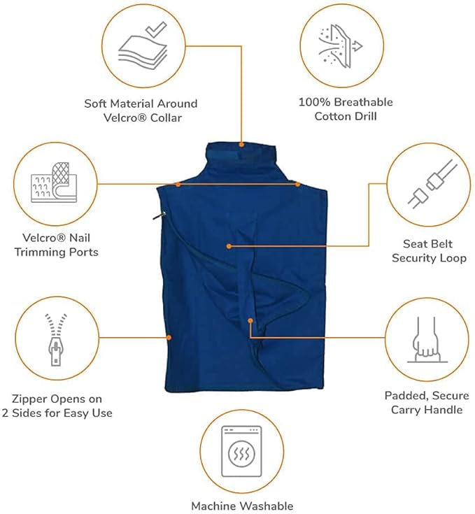 Cozy Comfort Carrier - X-Large Cobalt Blue Cat Carrier Soft for Grooming, Vet Visits, Medication Administration, Dental Care, Nail Trimming, and Car Travel