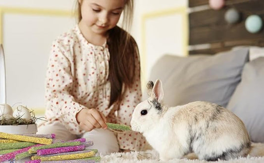 40PCS Rabbit Chew Sticks with Lavender, Timothy Hay, Calendula, Rose,Bunny Chew Toys, Guinea Pig Toys, Chinchilla Toys - Healthy Teeth & Boredom Relief Safe for Small Rodents