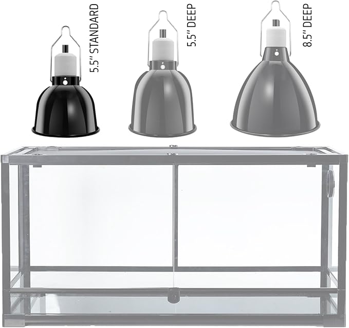 Reptile Light Fixture, 5.5'' Standard Dome for Reptile Basking Bulb Light/Heat Lamp/Ceramic Heat Emitter, 5.5 Inch Light Dome