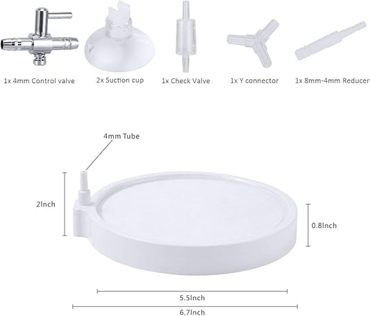 Carefree Fish Aquarium Nano Air Stone Disk Fish Tank Bubble Stone Disc 1.4/2/4/6/8 Inch