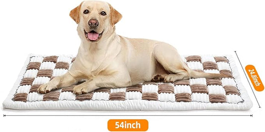 Dog Bed Mat for Car Back Seat Extenders, Washable Non-Slip Travel Cover for Back Seat - 24.8"x54", Brown