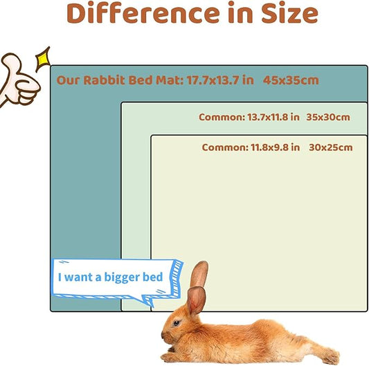 Amakunft 2 Pcs Guinea Pig Bed Mat Washable, Rabbit Winter Bed Pad for Indoor, Warm Small Animal Bed Mattres, Fleece Sleeping Pad for Bunny, Rat, Hedgehog, Sugar Glider, Chinchilla (Paw, Large)