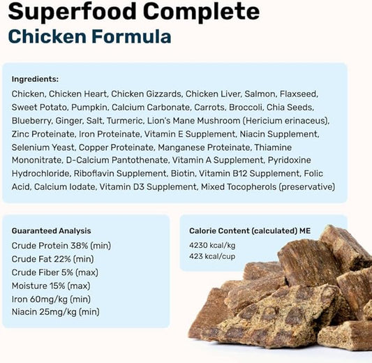 by Katherine Heigl- Superfood Complete, Air-Dried Adult Dog Food - High Protein, Zero Fillers, Superfood Nutrition (64 Ounce (Pack of 2), Chicken)