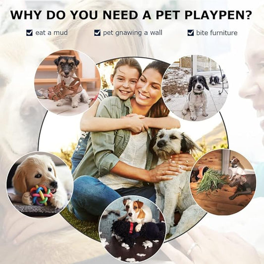 Dog Crate Cage for Large Dogs Heavy Duty 48/42/36Inches Dog Kennel Pet Playpen for Training Indoor Outdoor with Plastic Tray Double Doors & Locks Design (42")