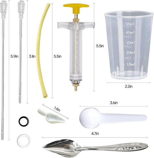 8 Pcs Bird Feeding Syringe Set Feeding Tubes for Baby Birds Parrot Hand Feeding Syringe Pet Syringe Feeding Tube Stainless Steel Metal Feeding Spoon Small Animals (30ml-Set of Eight)