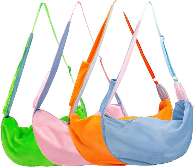 Dog Sling Carrier for Small Dogs, Hands-Free Puppy Carrier for Pet 0-15 lbs, Lightweight Cuddler Pouch, Comfortable Fleece Slings for Small Animal (Pink)