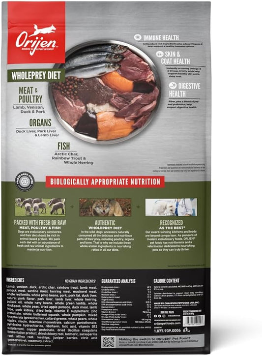 ORIJEN Grain Free Poultry Free High Protein Dry Dog Food Tundra Recipe 23.5lb Bag