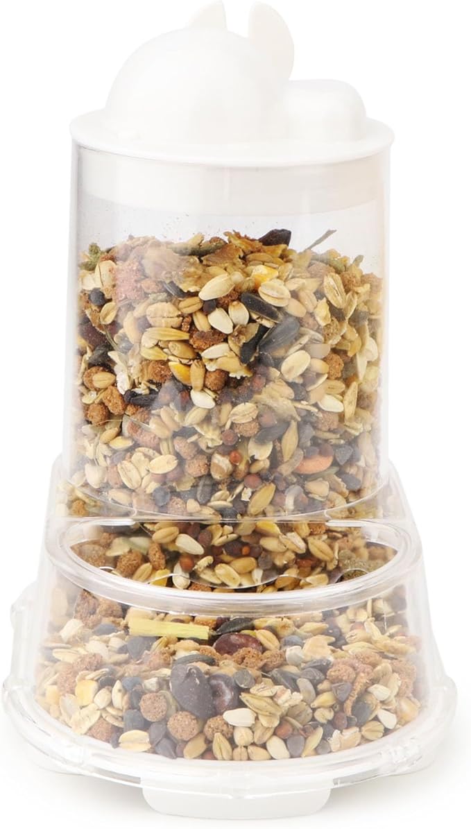 Wontee Hamster Feeder Food Bowl Automatic Dispenser for Dwarf Syrian Hamsters Mice Gerbils Rats or Other Similar-Sized Small Pets