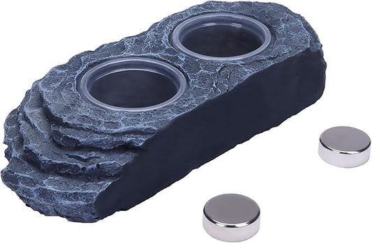 AIICIOO Crested Gecko Feeding Ledge Strong Magnetic Pet Food Bowl and Water Dish with 6 Pack Plastic Reptile Food Cups for Frog Chameleon Tortoise Lizard Pets