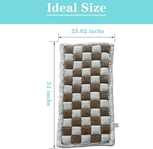 Backseat Pet Bed Mat,23.62 inch x 51 inch. Anti Slip Pet Travel Dog Bed,Plaid Dog Bed for Car Back Seat, Custom Fit for Backseat Extenders and Seat Covers (Brown&White, 1)