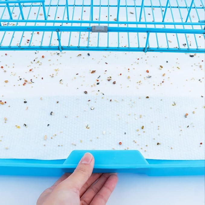 DQITJ 60 Pcs Thicken Large Size Bird Cage Liner Papers Disposable Bird Cage Liners Precut Absorbent Pet Cages Cushion for Bird Parrot (23 inch x 11 inch)