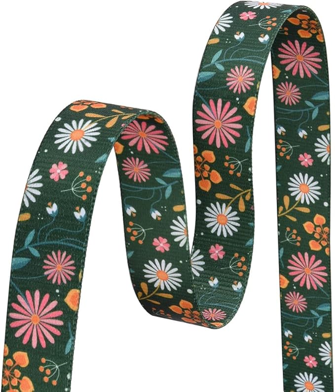 Dog Collar with Bohemia Floral Tribal Geometric Patterns - Soft Ethnic Style Collar Adjustable for Small Medium Large Dogs(Dark Green Flower,L)