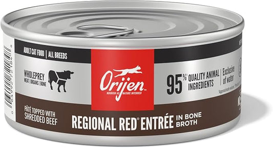 ORIJEN Premium Pate Wet Cat Food in Bone Broth Regional Red Entrée 5.5oz Cans (12 Count)