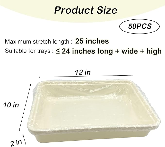 Disposable Small Animal Cage Liners, Rabbit Tray Film Liner Bunny Litter Pan Bags Guinea Pig Cage Toilet Plastic Film for Bird Hamster Chinchilla Hedgehog (50 PCS, 24'')