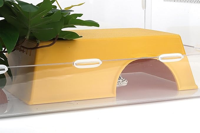 Snake Hide, Leopard Gecko Tank Accessories for Reptile Ball Python Crested Gecko Lizard Bearded Dragon - YellowHideXL