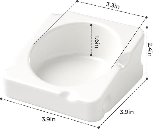 mini&moe Hamster Food Bowl - Ceramic Guinea Pig Bowl Chew-Proof Small Pet Anti-Turning Food & Water Feeding Dish for Rabbit, Gerbils, Mice, Rats, Chinchillas - 4.3in Cute Cheese-Shaped