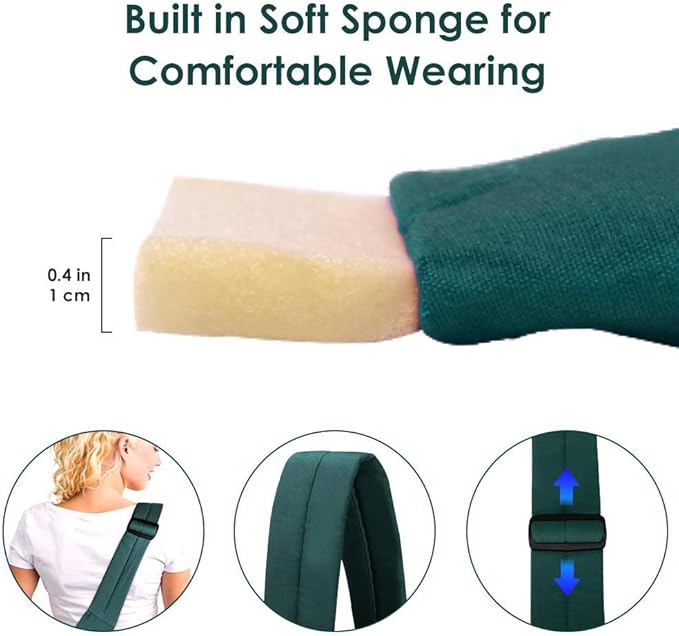 Lukovee Pet Sling, Hand Free Dog Sling Carrier Adjustable Padded Strap Tote Bag Breathable Cotton Shoulder Bag Front Pocket Safety Belt Carrying Small Dog Cat Puppy Machine Washable (Green, S)