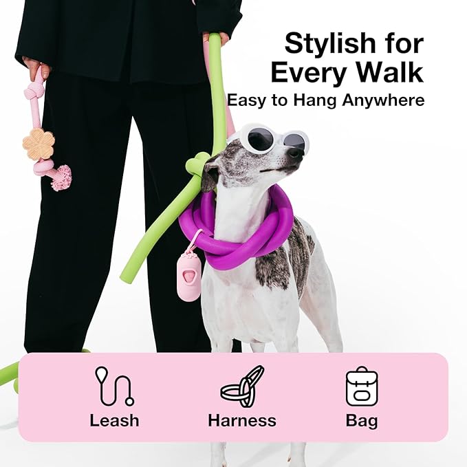 VETRESKA Cherry Blossom Scented Dog Poop Bags, Leak Proof, Extra Thick and Large Pet Waste Bags for Dog Walking and Cat Litter, 20 Refill Rolls, 300 Bags, Pink