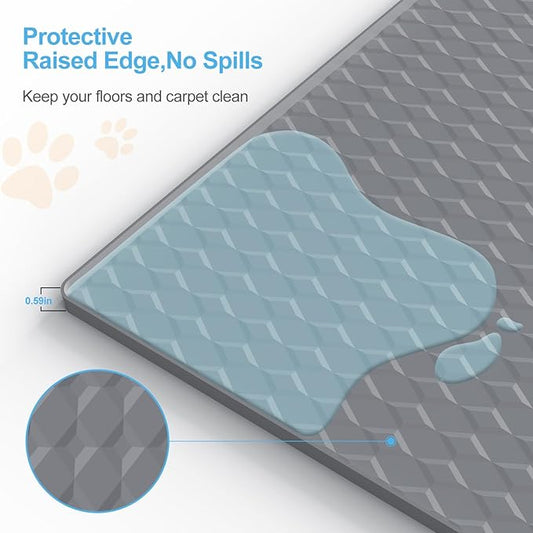 Pee Pad Holder for Dogs,Silicone Dog Puppy Pad Holder, 34 x 28 No Spill Raised Lip High Edge,Portable, Leak-Proof Mat Holder for Dog Training Pads,Square Potty Trays for Home Floor Protection