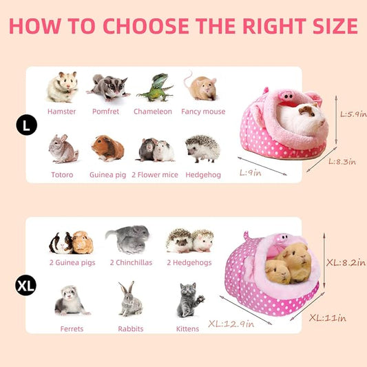 LEFTSTARER Guinea Pig Rat Bed and Hideout for Ferret Hedgehog Sleep and Hide, Hamster Small Pet Animals Supplies Toy Cage Accessories Nest