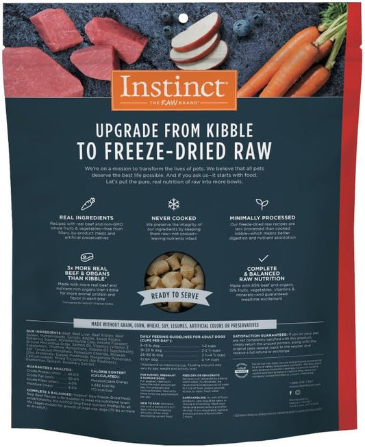 Instinct Freeze Dried Raw Meals, Natural Dry Dog Food, Grain Free - Real Beef, 25 oz. Bag